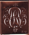 RU - Alte Monogramm Schablone mit nostalgischen Schnörkeln