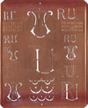 RU - Uralte Monogrammschablone aus Kupferblech