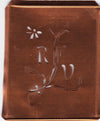 RV - Hübsche, verspielte Monogramm Schablone Blumenumrandung