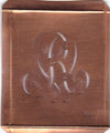 RV - Hübsche alte Kupfer Schablone mit 3 Monogramm-Ausführungen