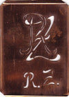 RZ - Stickschablone für 2 verschiedene Monogramme