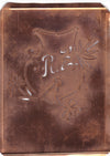 RZ - Seltene Stickvorlage - Uralte Wäscheschablone mit Wappen - Medaillon