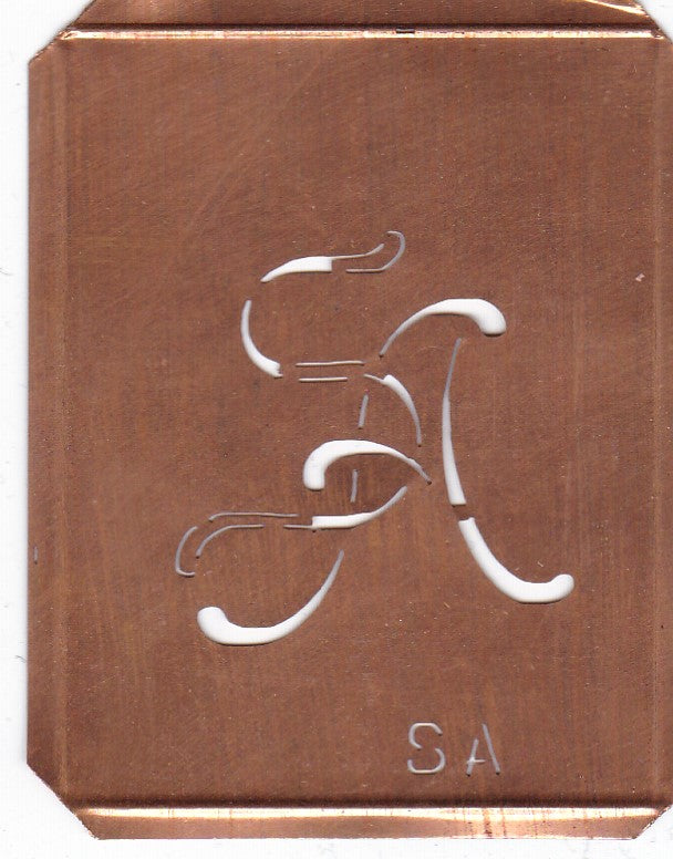 SA - 90 Jahre alte Stickschablone für hübsche Handarbeits Monogramme