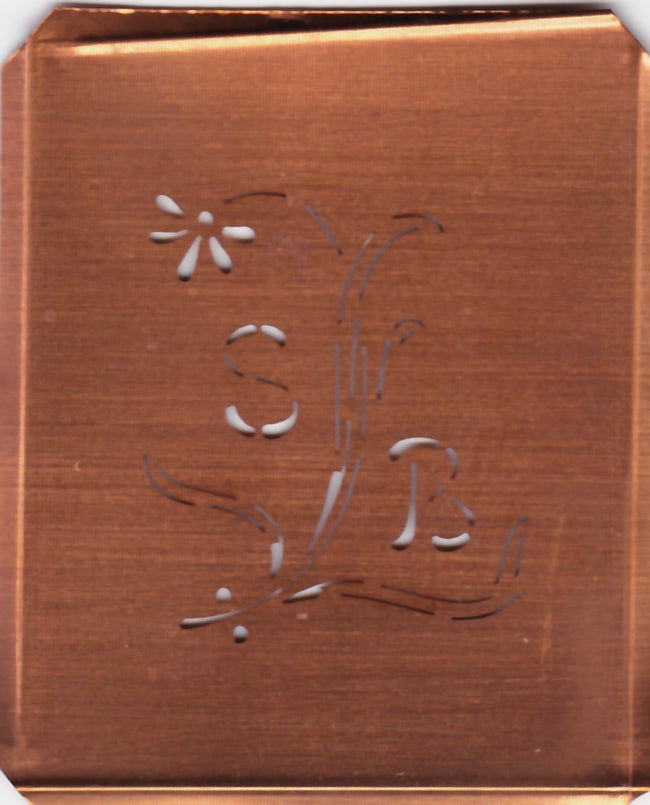 SB - Hübsche, verspielte Monogramm Schablone Blumenumrandung