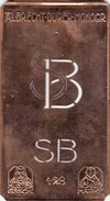 SB - Kleine Monogramm-Schablone in Jugendstil-Schrift