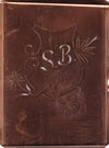 SB - Seltene Stickvorlage - Uralte Wäscheschablone mit Wappen - Medaillon