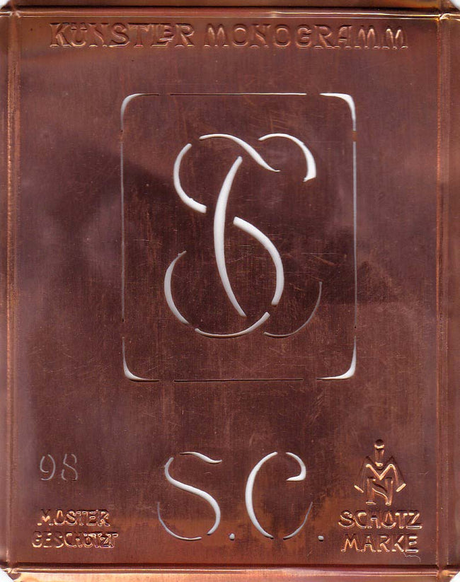 SC - Besondere Jugendstil Monogrammschablone