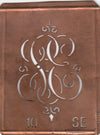 SE - Alte Monogrammschablone aus Kupfer