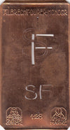 SF - Kleine Monogramm-Schablone in Jugendstil-Schrift