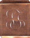 SF - Hübsche alte Kupfer Schablone mit 3 Monogramm-Ausführungen