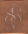 SG - Alte Monogrammschablone aus Kupfer
