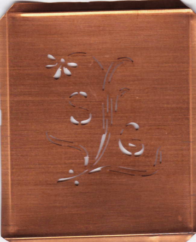 SG - Hübsche, verspielte Monogramm Schablone Blumenumrandung