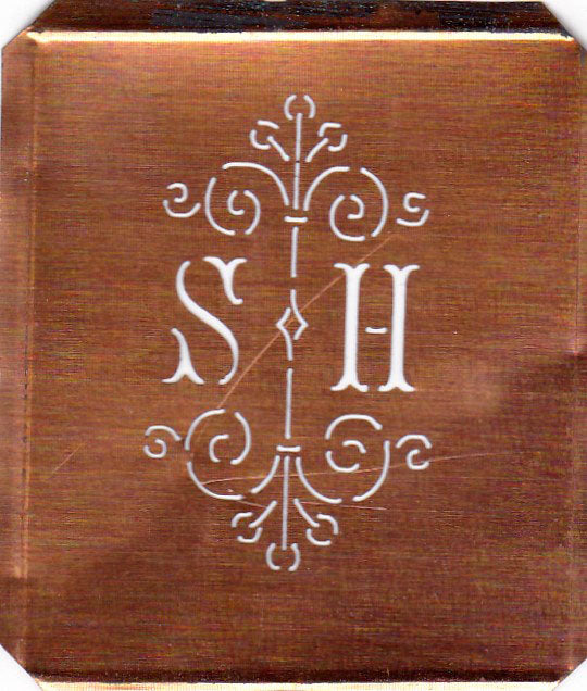 SH - Besonders hübsche alte Monogrammschablone