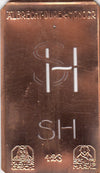 SH - Kleine Monogramm-Schablone in Jugendstil-Schrift