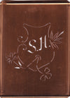 SH - Seltene Stickvorlage - Uralte Wäscheschablone mit Wappen - Medaillon