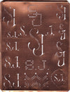 SJ - Große attraktive Kupferschablone mit vielen Monogrammen