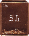 SL - Kleine Monogramm Schablone zum Besticken von Herrenhemden
