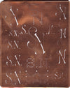 SN - Große attraktive Kupferschablone mit vielen Monogrammen