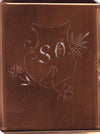 SO - Seltene Stickvorlage - Uralte Wäscheschablone mit Wappen - Medaillon