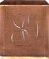 SO - Hübsche alte Kupfer Schablone mit 3 Monogramm-Ausführungen