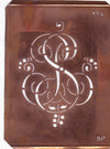 SP - Alte Monogramm Schablone mit Schnörkeln