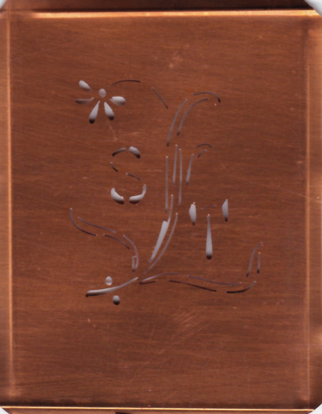 ST - Hübsche, verspielte Monogramm Schablone Blumenumrandung
