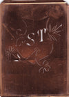 ST - Seltene Stickvorlage - Uralte Wäscheschablone mit Wappen - Medaillon