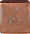 ST - Hübsche alte Kupfer Schablone mit 3 Monogramm-Ausführungen