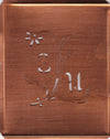 SU - Hübsche, verspielte Monogramm Schablone Blumenumrandung
