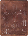 SU - Große attraktive Kupferschablone mit vielen Monogrammen