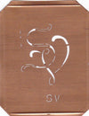 SV - 90 Jahre alte Stickschablone für hübsche Handarbeits Monogramme
