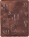 SV - Große attraktive Kupferschablone mit vielen Monogrammen
