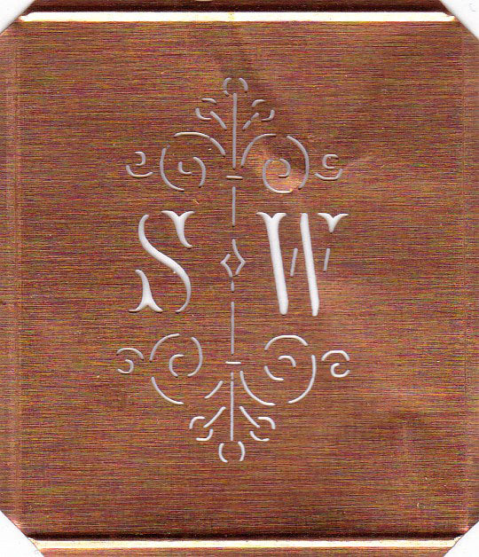 SW - Besonders hübsche alte Monogrammschablone
