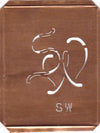SW - 90 Jahre alte Stickschablone für hübsche Handarbeits Monogramme