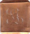SZ - Hübsche alte Kupfer Schablone mit 3 Monogramm-Ausführungen