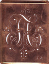 TA - Alte Monogramm Schablone mit nostalgischen Schnörkeln
