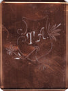 TA - Seltene Stickvorlage - Uralte Wäscheschablone mit Wappen - Medaillon