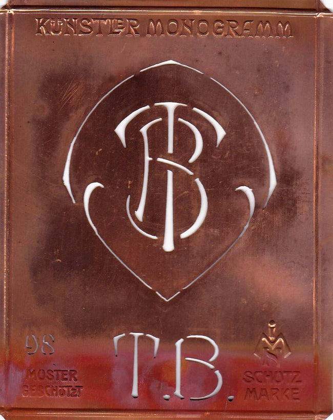 TB - Besondere Jugendstil Monogrammschablone