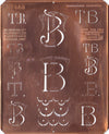 TB - Uralte Monogrammschablone aus Kupferblech