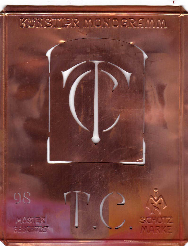 TC - Besondere Jugendstil Monogrammschablone