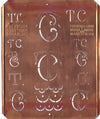 TC - Uralte Monogrammschablone aus Kupferblech