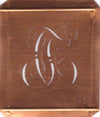 TC - Hübsche alte Kupfer Schablone mit 3 Monogramm-Ausführungen