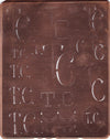 TC - Große attraktive Kupferschablone mit vielen Monogrammen