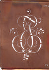 TE - Alte Monogramm Schablone mit Schnörkeln