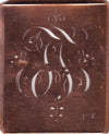 TF - Antiquität aus Kupferblech zum Sticken von Monogrammen und mehr