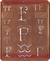 TF - Uralte Monogrammschablone aus Kupferblech