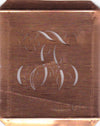 TF - Hübsche alte Kupfer Schablone mit 3 Monogramm-Ausführungen