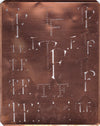 TF - Große attraktive Kupferschablone mit vielen Monogrammen