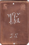 TG - Alte Monogramm Schablone zum Sticken