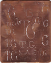 TG - Große attraktive Kupferschablone mit vielen Monogrammen